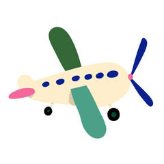 illustration of toy airplane isolated on white