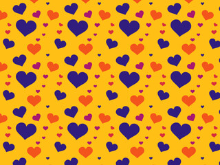 Cheerful yellow background with scattered blue and red hearts — playful, romantic, and perfect for Valentine’s or love-themed designs.