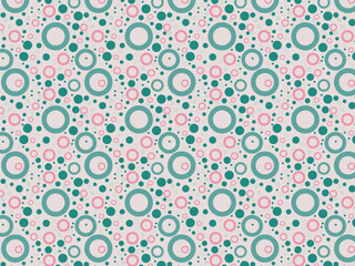 Soft pastel pattern of teal and pink circles on white — gentle, playful, and perfect for baby, spring, or feminine designs.
