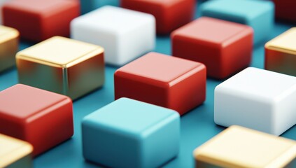 Obraz premium Colorful Abstract Blocks in Various Shapes and Arrangements