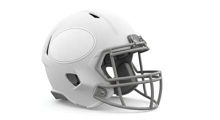 Fototapeta premium Blank American Football Helmet on White Background, Sports Equipment Mockup