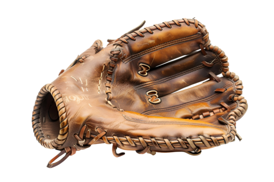 Worn Baseball Glove Leather Texture Brown Nostalgia