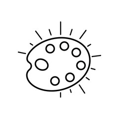 Artist's Palette: This graphic illustration captures an artist's palette, a symbol of creativity, brimming with potential, with radiating lines suggesting inspiration.