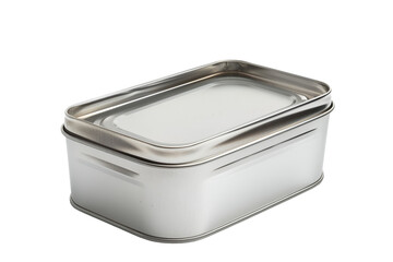 Silver metal rectangular box with lid