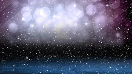 Animation of light spots over snow falling - Powered by Adobe