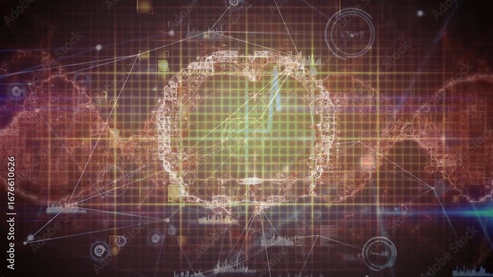 Aufkleber animation of data processing over brain