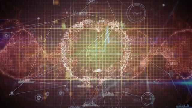 Animation of data processing over brain - Powered by Adobe