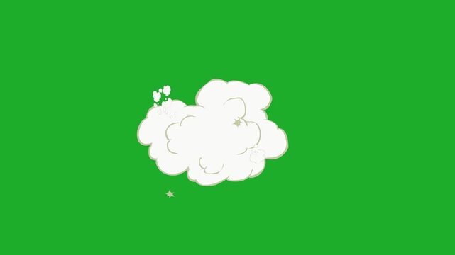Animation of blowing smoke while fighting, Smoke animation, 2D black fighting dust effect on green screen animation, Element fight cloud, dust smoke, 2d animation, saitable for animation video