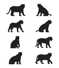 Set of Tiger Silhouette Designs