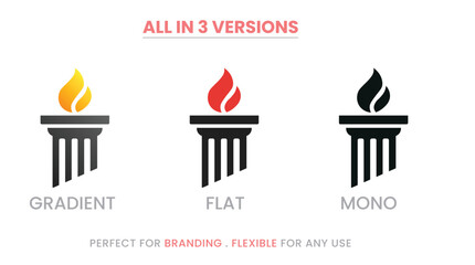 Torch Column Law & Education Logo | Justice Flame Authority Branding