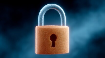 Fototapeta premium Enhanced security, closeup of a padlock with key, symbolizing protection and safety.