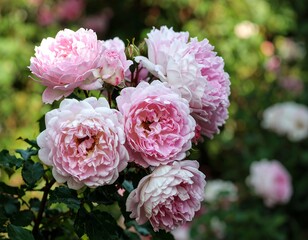 Fototapeta premium Beautiful cluster of pink roses