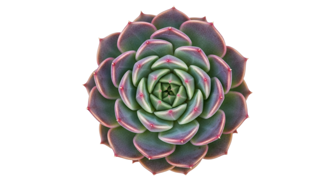 Succulent Rosette Plant Echeveria on Black Background