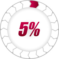 Percentage and Progress Icon. 5% Illustration