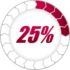 Percentage and Progress Icon. 25% Illustration