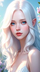 Beautiful girl with long, light hair