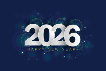Happy new year 2026 background with Fireworks and bokeh
