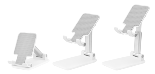 set white plastic phone stand isolate on white background