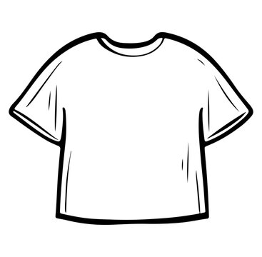 This image features a simple outlined t-shirt design suitable for customization or illustration. Ideal for fashion, textile, and graphic projects.