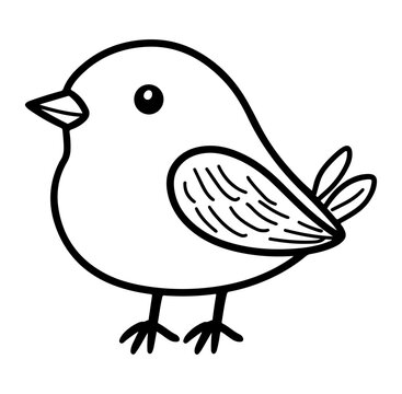 This adorable hand-drawn bird illustration features a playful design perfect for children&rsquo;s art projects, educational materials, or nursery decor.