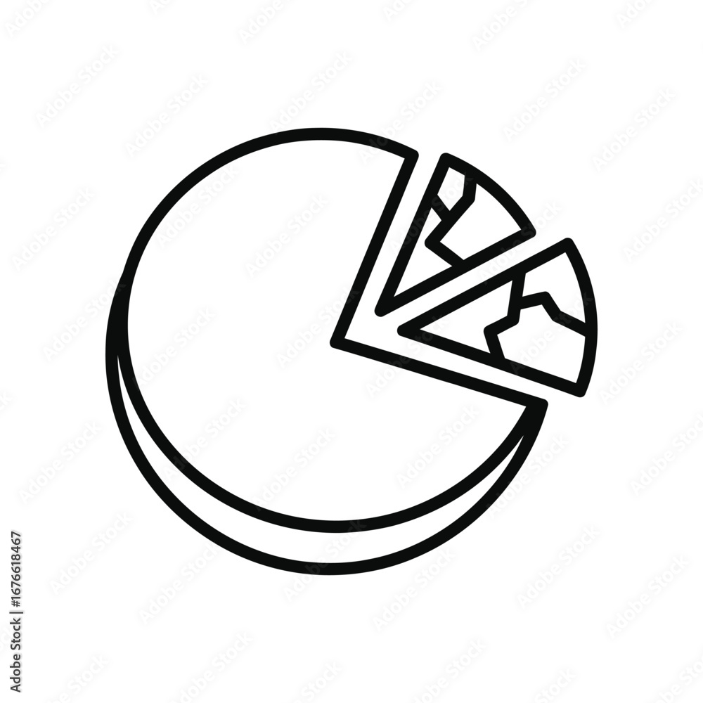 Poster pie chart icon: a clean, vector-style illustration of a pie chart with some portions highlighted. th