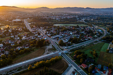 Nowy Sącz widok z drona od strony Heleny  © Maciej G. Szling