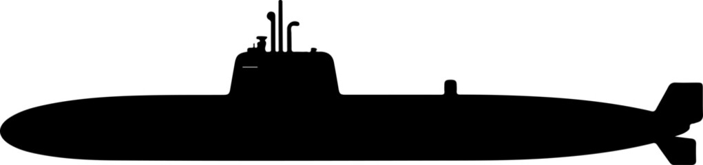 Obraz premium American Modern Submarine silhouette vector