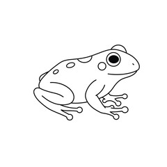 a black and white drawing of a frog on a white background