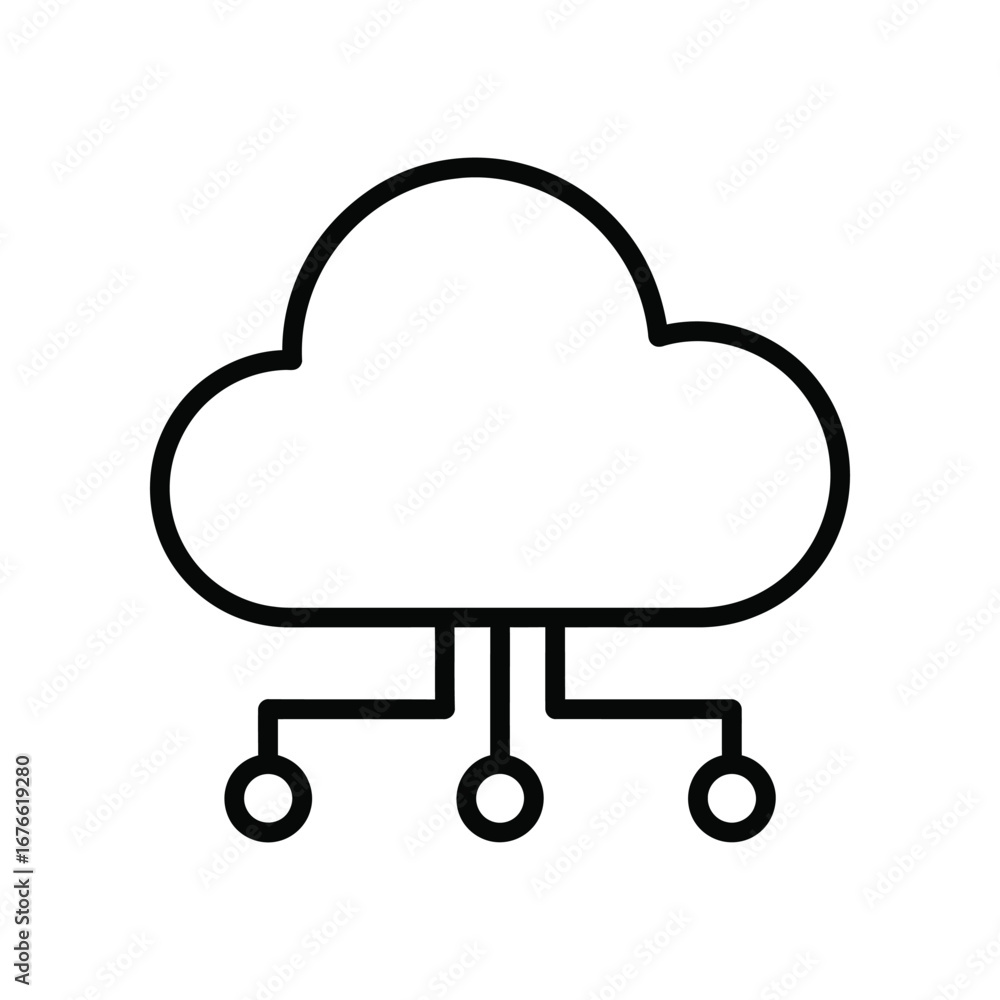 Fototapete cloud computing icon: clean and simple cloud computing icon, representing data storage, cloud techno