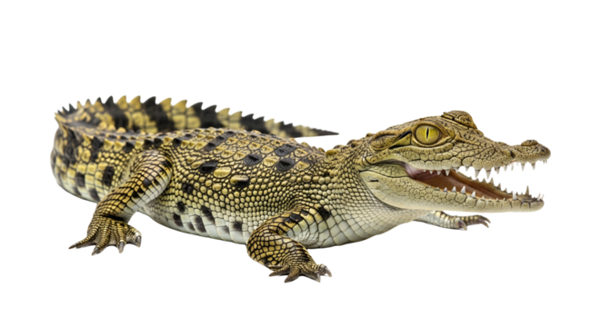 Baby Crocodile Opening Mouth Showing Sharp Teeth