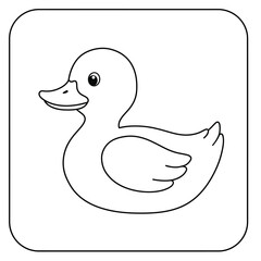 A simple duck outline for coloring book on a white background