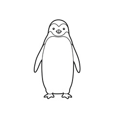 A cute penguin outline for coloring book on a white background