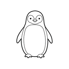 A cute penguin outline for coloring book on a white background