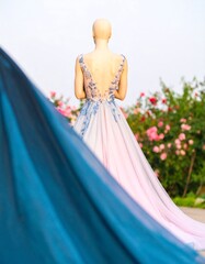 Fototapeta premium Gown display outdoor garden