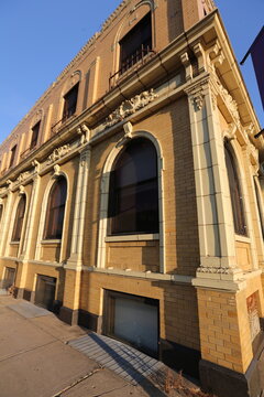 the facade of the old building