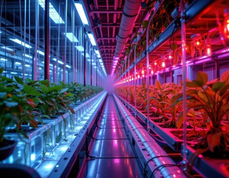 nft futuristic farming channels glowing nutrient solution water film visible roots exposed cinematic hydroponic design digital painting sci fi greenhouse atmosphere detailed futuristic agriculture sys