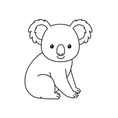 A cute koala outline for coloring book on a white background