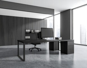 Modern dark office interior