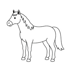 A simple outline of a horse on a white background