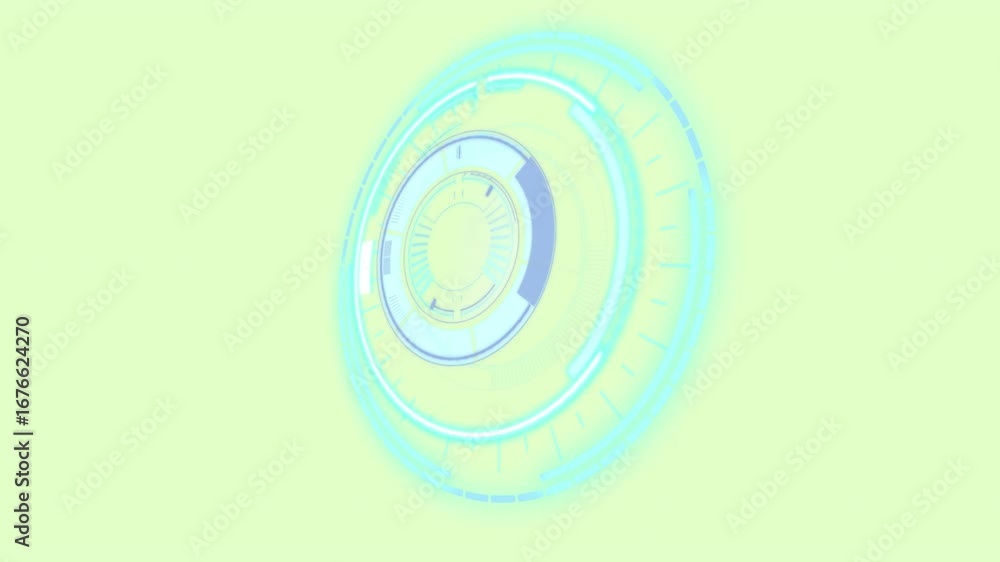 Poster animation of scope scanning on green background