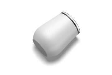 High Angle View of Blank White Thermo Bottle, 3d illustration