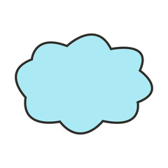 Simple abstract pop art explosion or dialogue cloud vector graphic. A minimalist light blue jagged shape element for messages or announcements