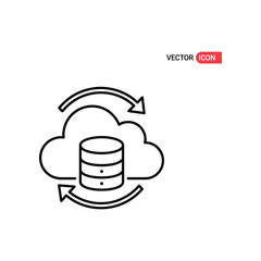 Cloud Database Icon: Clean and modern graphic representing data synchronization and cloud storage