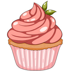 cupcake with strawberry