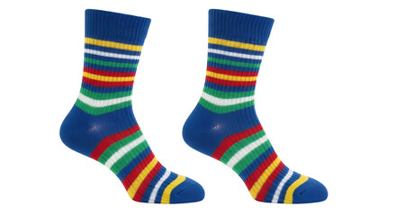 Vibrant Striped Blue Socks Casual Footwear Fashion Accessory