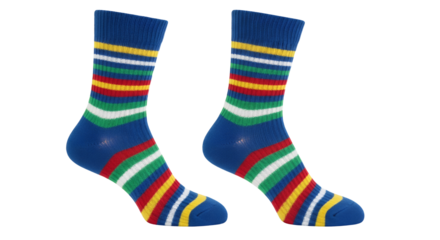 Vibrant Striped Blue Socks Casual Footwear Fashion Accessory