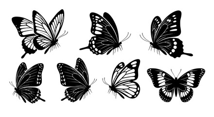 Vector art of collection of butterfly vector illustrations for design for POD