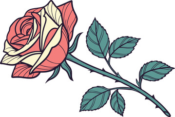 A Real Stick Rose Illustration. Real Stick Rose Artwork. Natural Stick Rose Drawing. Hand Drawn Stick Rose. Botanical Stick Rose Design. Realistic Stick Rose Image. Beautiful Stick Rose Picture