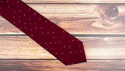 Burgundy tie with small white dots