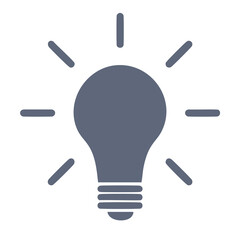 Gray light bulb with radiating lines idea innovation